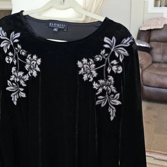 Nwot Eloquii black velvet dress knee length size20 - Picture 9 of 11